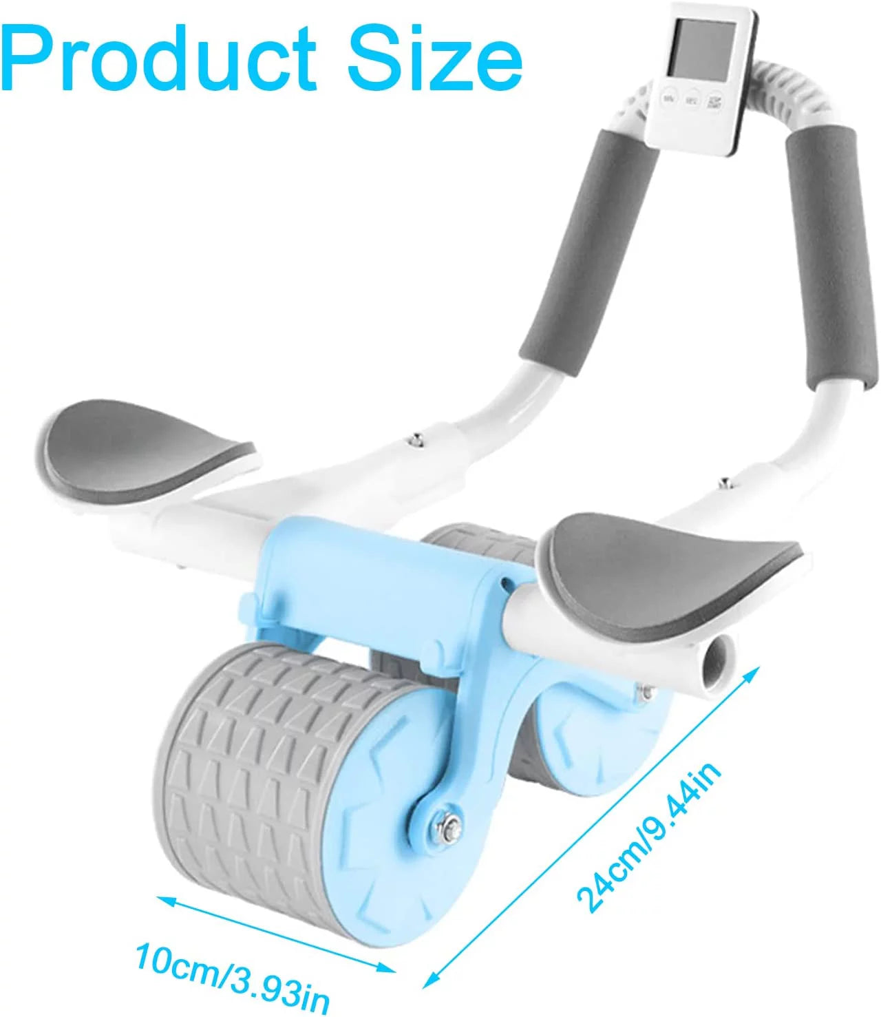 2024 New with Timer Ab Abdominal Exercise Roller Elbow Support, Abs Roller Wheel Core Exercise Equipment, Automatic Rebound Abdominal Wheel(Black)
